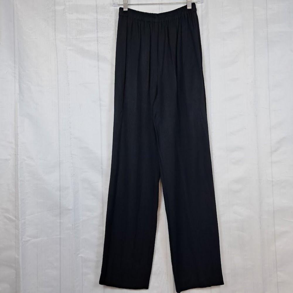 Vintage R&M Richards Karen Kwong 8 Black Wide Leg Elastic Waist‎ Pants Flowy